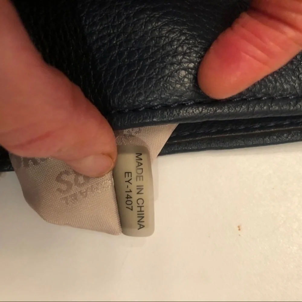 Michael kors blue leather crossbody messenger bag